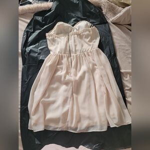 TFNC Strapless Cream Dress Size Small